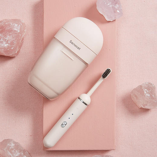 三维猫胶囊电动牙刷情侣套装成人男女自动充电式声波震动软毛消菌 商品图4