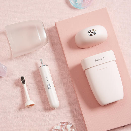 三维猫胶囊电动牙刷情侣套装成人男女自动充电式声波震动软毛消菌 商品图0