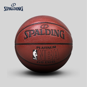 SPALDING斯伯丁NBALogo铂金室内外PU篮球74-605