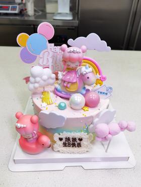 彩虹独角兽蛋糕