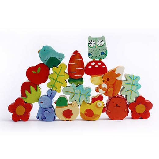 djeco儿童串珠穿线宝宝穿绳女孩穿珠子2岁益智手工玩具大颗粒积木 商品图2