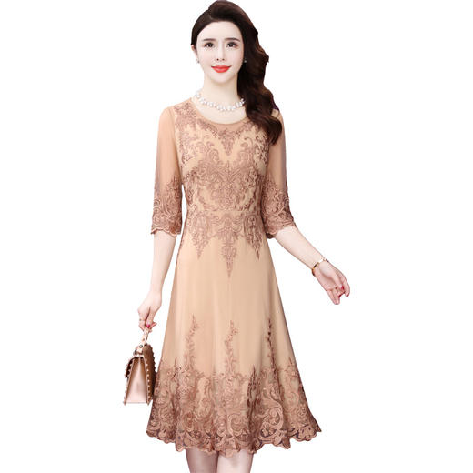 WXY-W-ANE-8433超仙气质淑女收腰显瘦网纱A字裙 商品图2