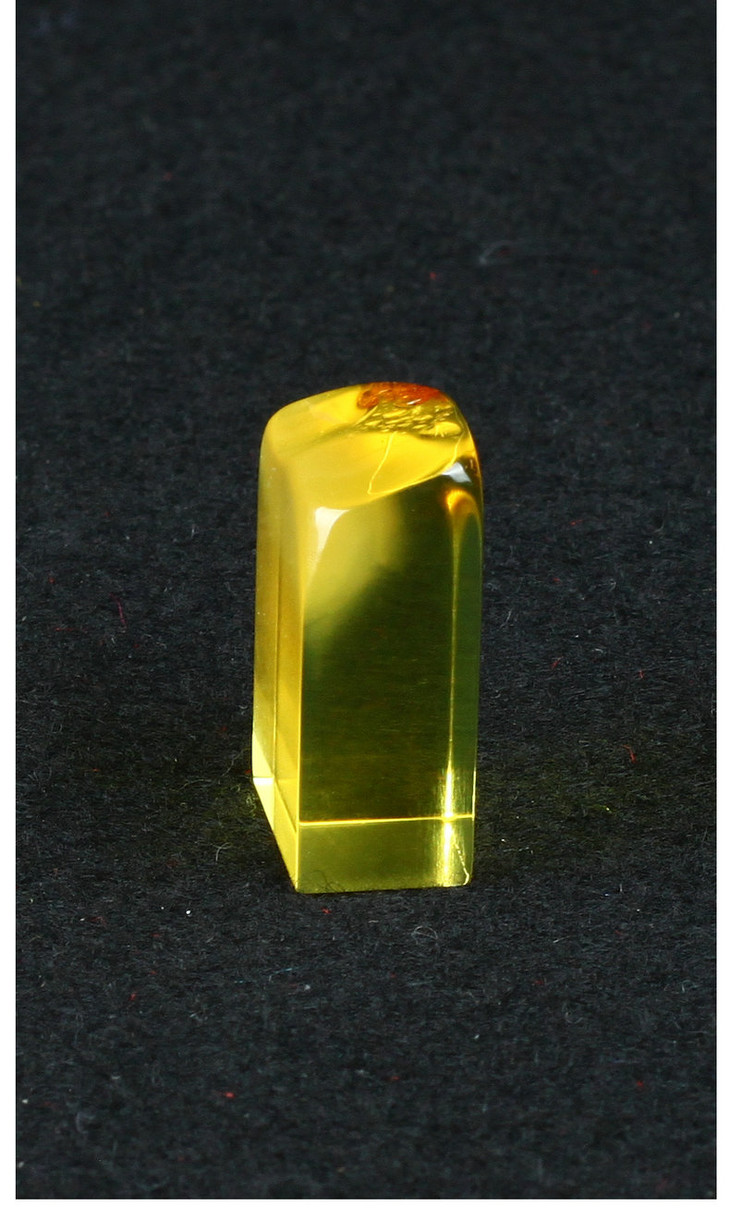 金石印坊天然琥珀蜜蜡带皮小扁章151026mmjpysgs009557