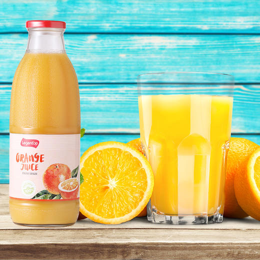西班牙进口果汁良珍100纯橙汁1l6大瓶整箱纯天然无添加无糖零脂