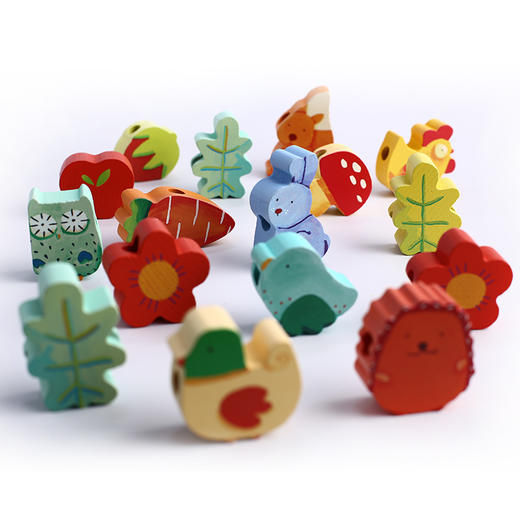 djeco儿童串珠穿线宝宝穿绳女孩穿珠子2岁益智手工玩具大颗粒积木 商品图1