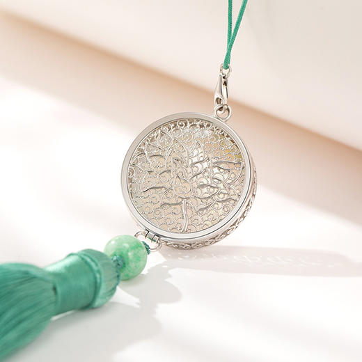 白海棠花丝镶嵌连理枝并蒂莲银花丝香囊