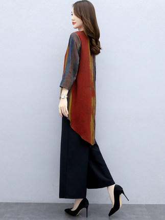 HT-FL550轻熟风宽松汝雅显瘦不规则减龄两件套 商品图4