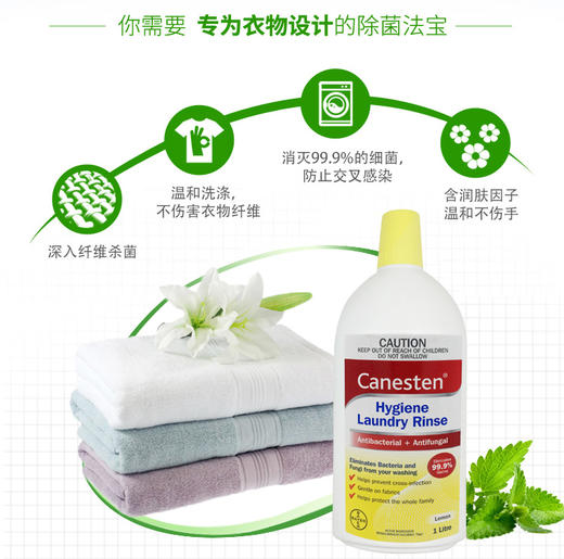 品牌直供bayer拜耳canesten凯妮汀衣服衣物消毒除菌液1l澳洲直邮