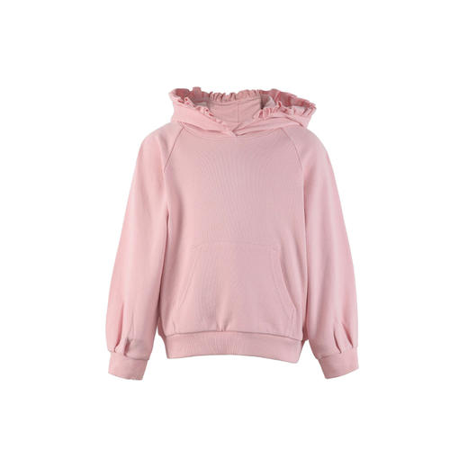 METTE童装2020秋款女童荷叶边连帽卫衣100%棉中大童女宝甜美上衣 商品图7