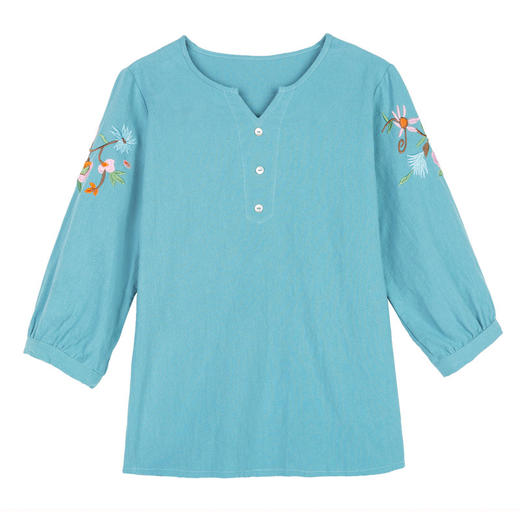 SJMS-83342#GY新款大码女装韩版宽松休闲七分袖T恤上衣 商品图4