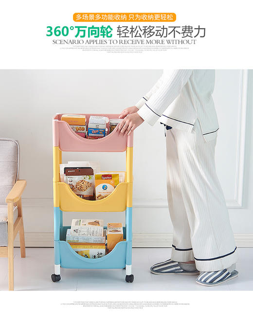 爱比希 儿童玩具收纳架家用可拆卸折叠塑料宝宝书架零食置物架2层/3层 单个装JPY带授权招加盟代理 商品图5