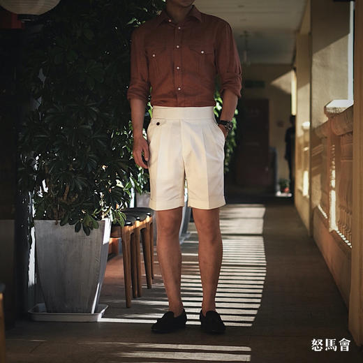 Huddersfield Quest Cotton 埃及棉300克米白色短裤 商品图1