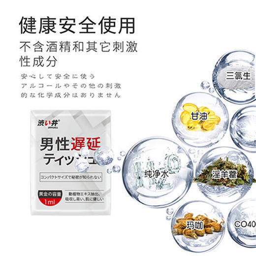 新品 涩井男用延时湿巾12片盒装 水分子延时 快感不间断坚挺延时 植物萃取 健康卫生方便 保密发货 商品图2