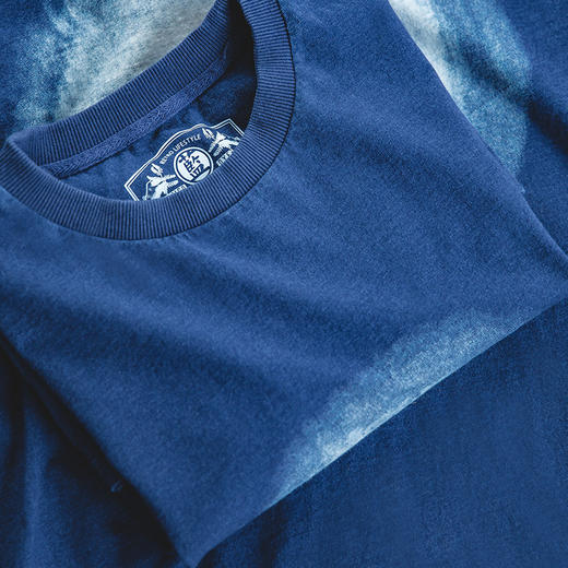 分销美式复古vintage靛蓝星云长Tee阿美咔叽夏季渐变长袖男 商品图3