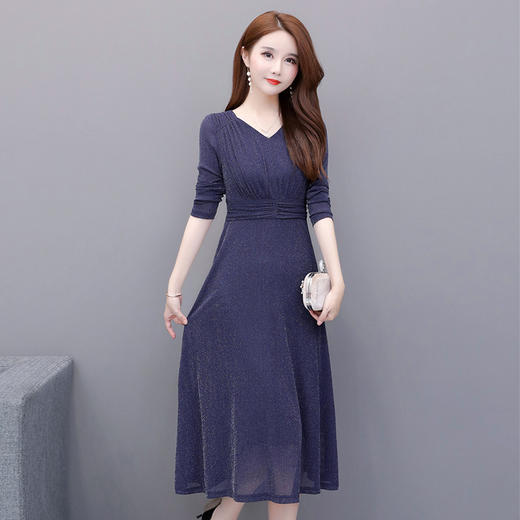 YWE-TBEZ20158A新款气质减龄修身显瘦大码长袖a字裙ZXH 商品图0