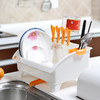 日本进口带盖厨房沥水架碗碟置物架多功能餐具收纳碗架 商品缩略图3
