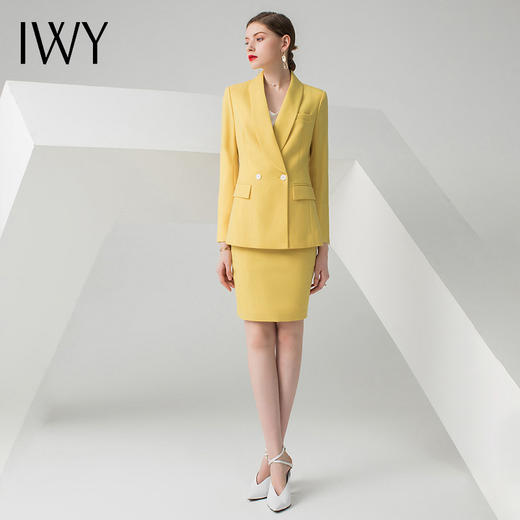 IWY/黄色长袖西装半裙套装C10386+S10226 商品图3