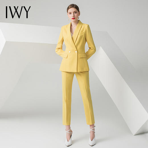 IWY/黄色长袖西装长裤套装C10386+P10226 商品图3