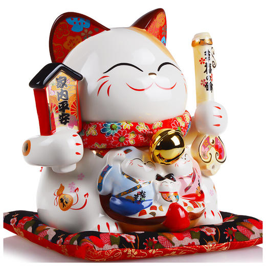 金石工坊陶瓷家用家内平安存钱储钱罐招财猫 家內平安猫扑满(大) 商品图1