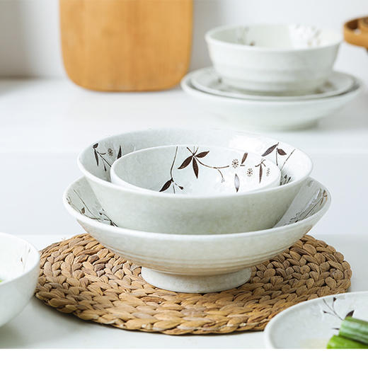 日本进口美浓烧白色樱花陶瓷多用碗/盘日式餐具 商品图1