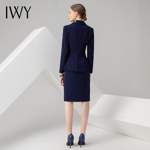 IWY/藏青色长袖西装半裙套装CS10313 商品图2