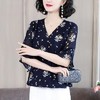 MZZ4143 喇叭袖女夏装短袖2020新款V领洋气妈妈小衫遮肚子上衣 商品缩略图2