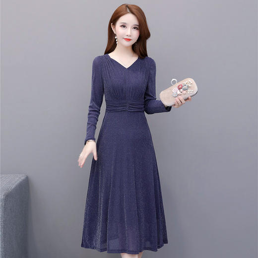 YWE-TBEZ20158A新款气质减龄修身显瘦大码长袖a字裙ZXH 商品图1