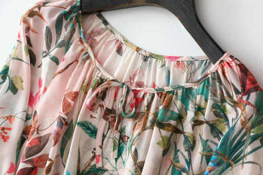 CS-YD-20202度假不可缺系列！系带印花气质真丝衬衫上衣 商品图2