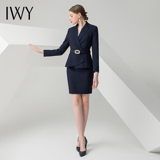 IWY/藏青色长袖西装半裙套装C0511+S0333 商品图4