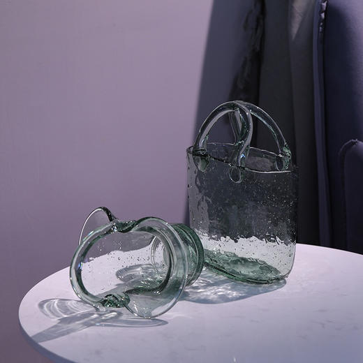 人工吹制气泡提篮造型花瓶【四件套】，2020下半年新款！ 商品图3