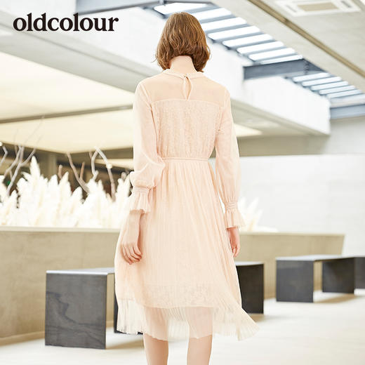 oldcolour秋季新款时尚圆领大摆显高显瘦连衣裙女 商品图1