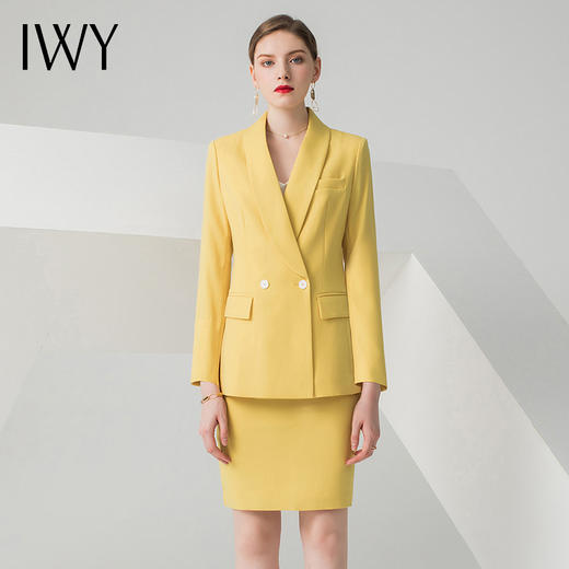 IWY/黄色长袖西装半裙套装C10386+S10226 商品图0