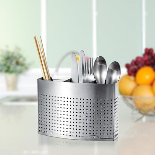 德国戴德 食品级不锈钢筷子笼可挂式筷子筒厨房置物架餐具收纳盒可拆洗 商品图3