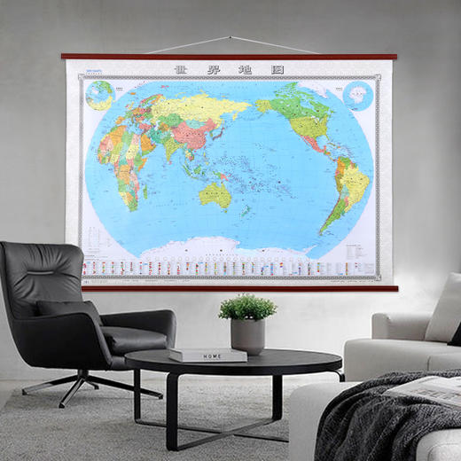 世界地图（政区版）,1.1m x 0.8m,全开覆膜挂图 商品图0