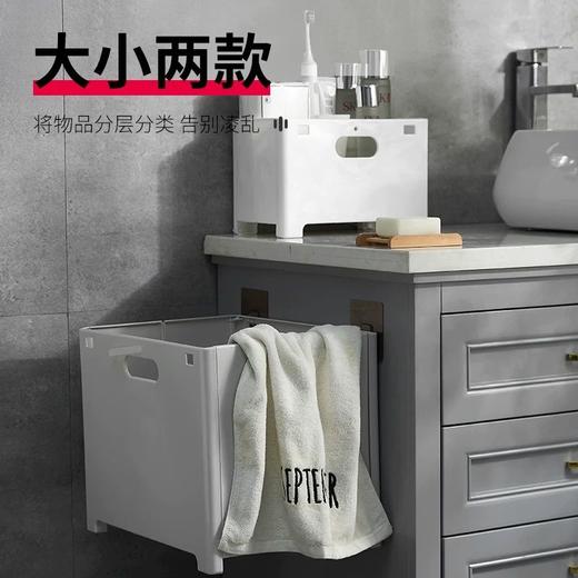 可折悬挂叠脏衣篮 免打孔装衣物浴室收纳筐 商品图1
