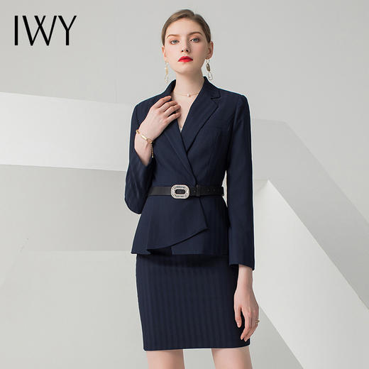 IWY/藏青色长袖西装半裙套装C0511+S0333 商品图1