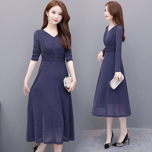 YWE-TBEZ20158A新款气质减龄修身显瘦大码长袖a字裙ZXH 商品图3