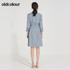oldcolour春秋季新款圆领收腰收腰显瘦时尚纯色连衣裙GL32103820J 商品缩略图1