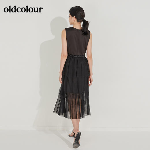 oldcolour春秋季V领纯色时尚优雅连衣裙GL31104830 商品图1