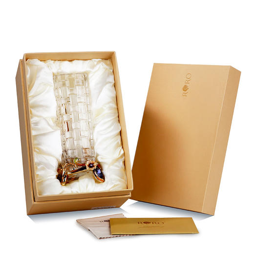 罗比罗丹平安吉祥珐琅彩水晶玻璃花插餐桌摆件现代简约装饰瓶 商品图3