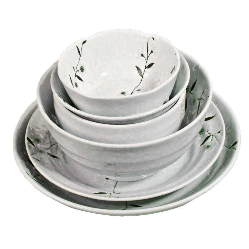 日本进口美浓烧白色樱花陶瓷多用碗/盘日式餐具