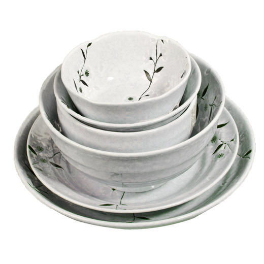 日本进口美浓烧白色樱花陶瓷多用碗/盘日式餐具 商品图0