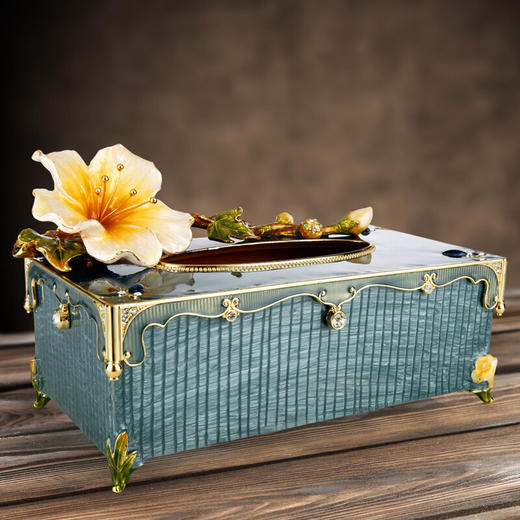 罗比罗丹珐琅彩平安纳福纸巾盒抽纸盒客厅茶几摆件创意创意装饰品 商品图1