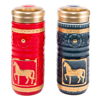 乾唐轩皇家骏马礼盒装随身杯带金（兰+中国红） 商品图0