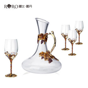 罗比罗丹金色收获水晶玻璃红酒杯醒酒器酒具套装结婚礼物（限量清样）