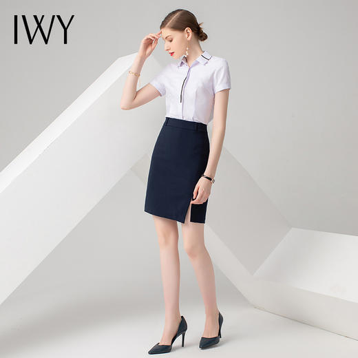 IWY/短袖衬衫藏青色半裙套装B840+S722 商品图2