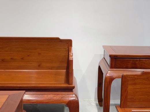 红桥红  家具严选  缅甸花梨（大果紫檀）  【弯腿 三围独板沙发 123六件套】 商品图8