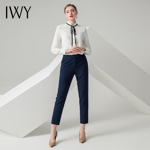 IWY/白色长袖衬衫蓝色长裤套装B134+P475 商品图3