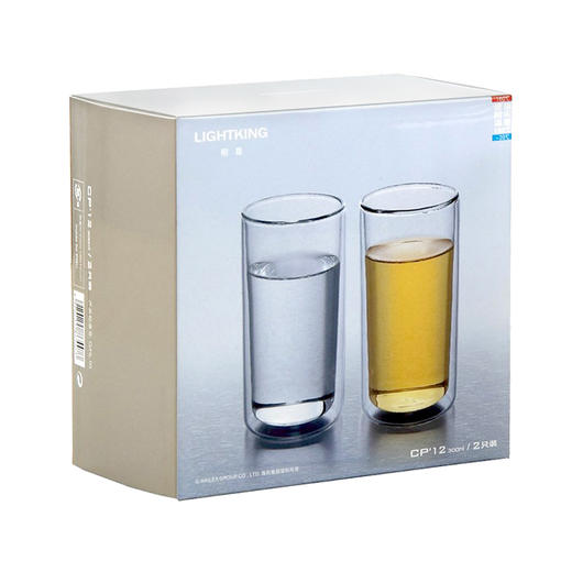 明尊双层隔热玻璃杯套装高颜值牛奶杯玻璃水杯ins简约家用 2只装300ml 商品图5