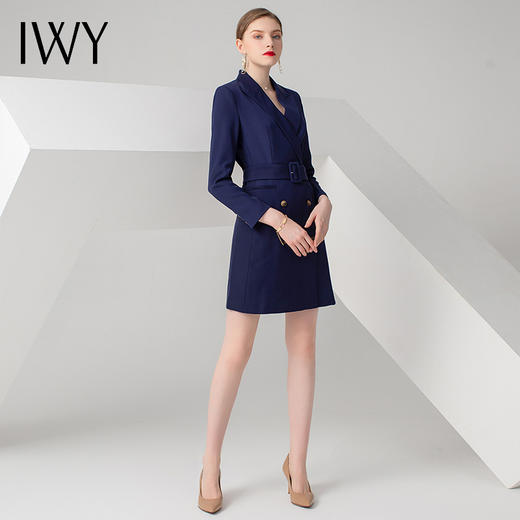 IWY/藏青色长袖连衣裙Q902+GB 商品图3